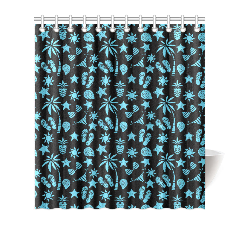 Beach Scene Pattern Print Design 03 Shower Curtain