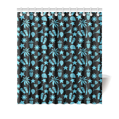 Beach Scene Pattern Print Design 03 Shower Curtain