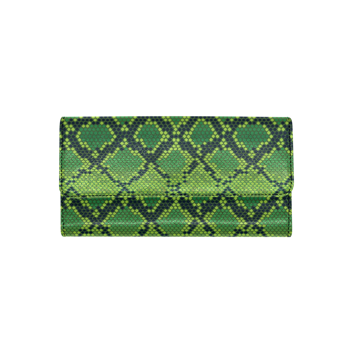 Python Green Pattern Print Design A01 Women's Trifold Wallet