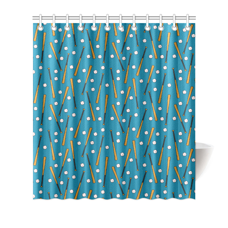 Baseball Pattern Print Design 01 Shower Curtain