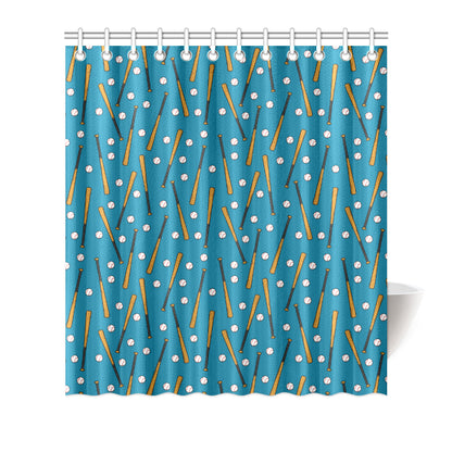 Baseball Pattern Print Design 01 Shower Curtain