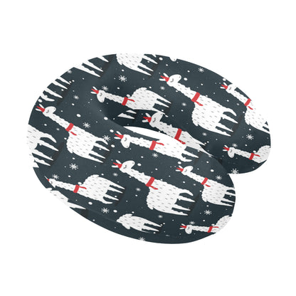 Alpaca Pattern Print Design 04 U-Shaped Travel Neck Pillow