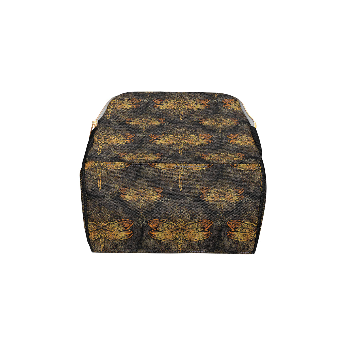 Gold Dragonfly Mandala Diaper Bag Backpack
