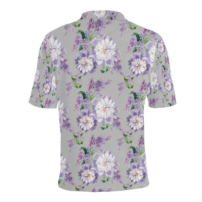 Lilac Pattern Print Design LI07 Men Polo Shirt