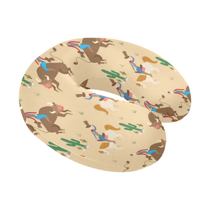 Rodeo Pattern Print Design A02 U-Shaped Travel Neck Pillow