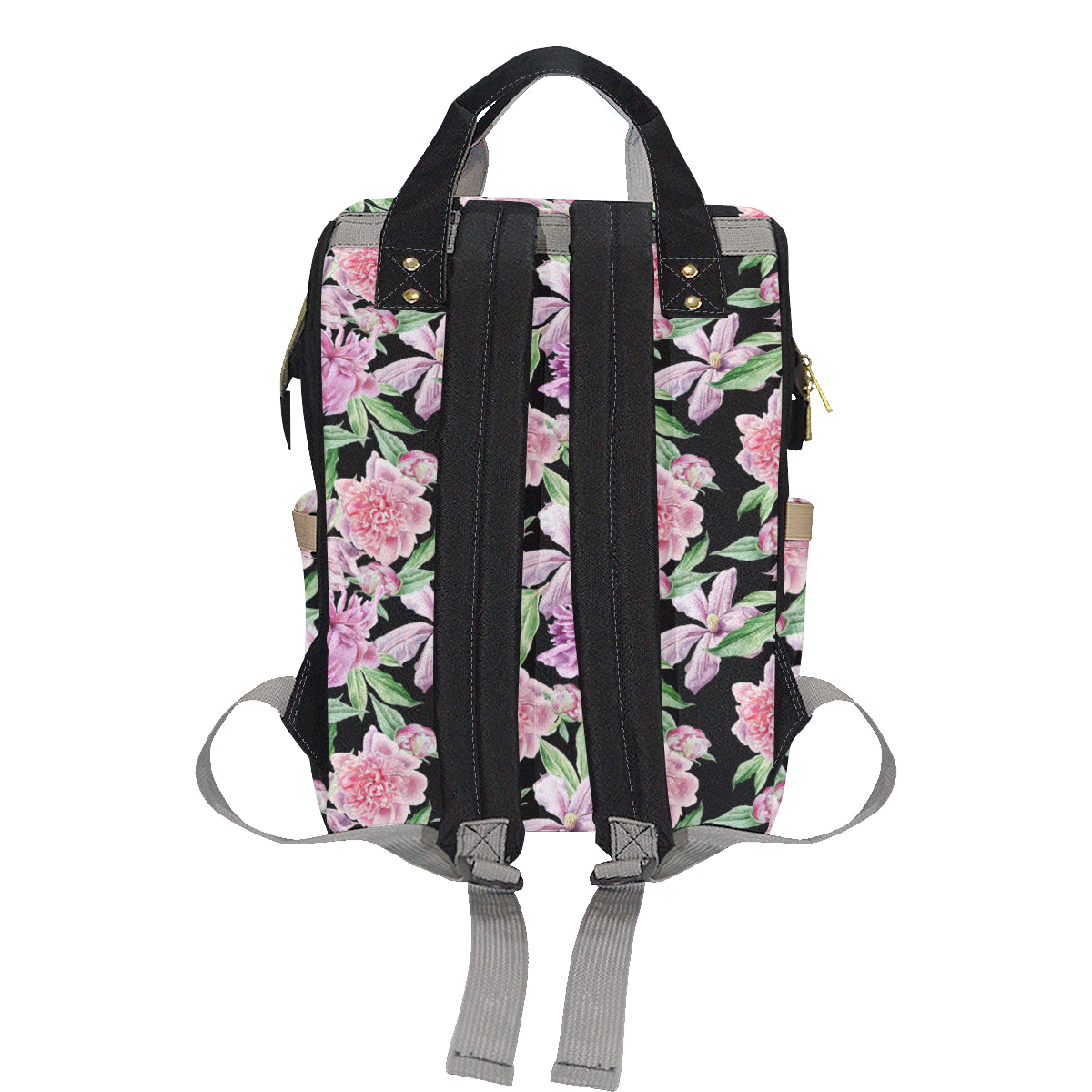 Peony Pattern Print Design PE08 Diaper Bag Backpack