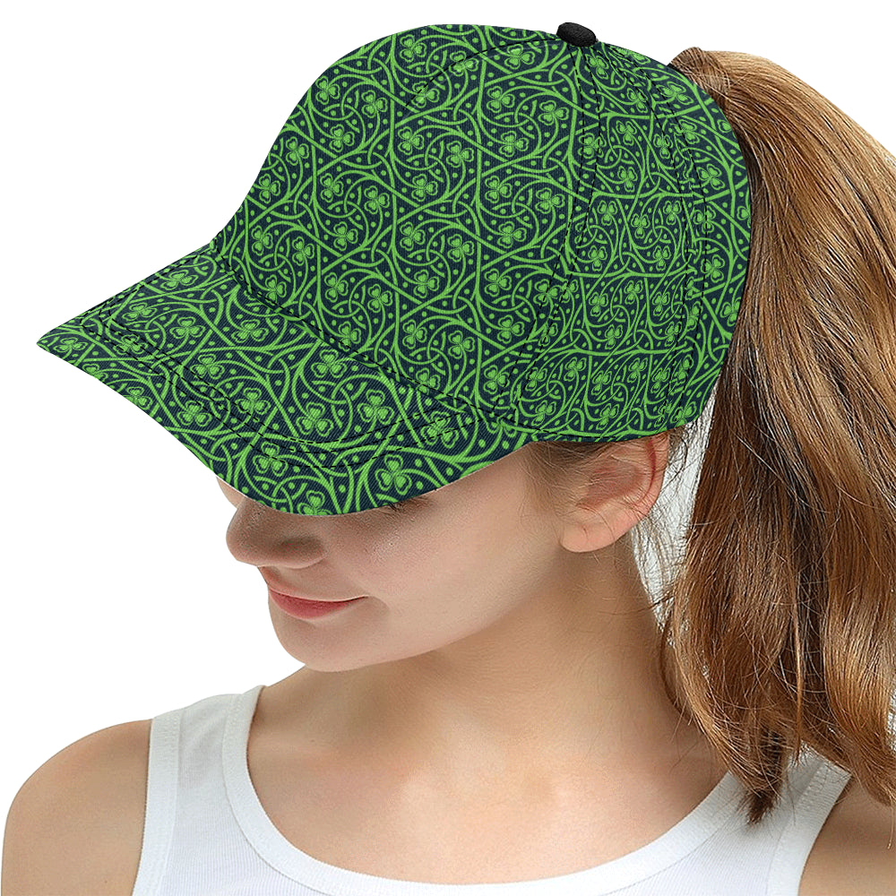Shamrock Themed Print Snapback Cap
