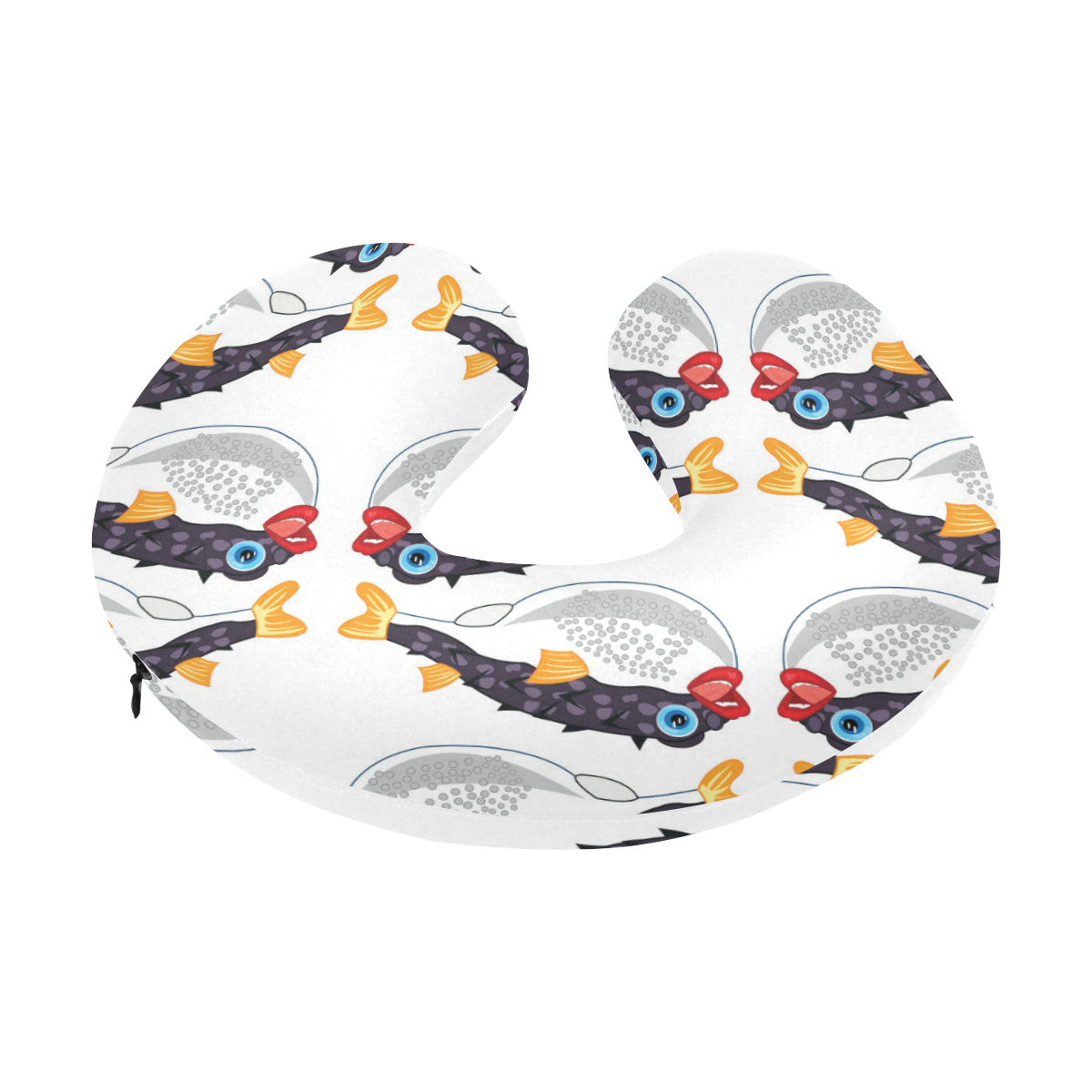 Fugu Pattern Print Design 03 U-Shaped Travel Neck Pillow