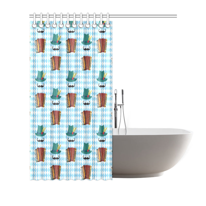 Accordion Mustache Pattern Print Design 01 Shower Curtain