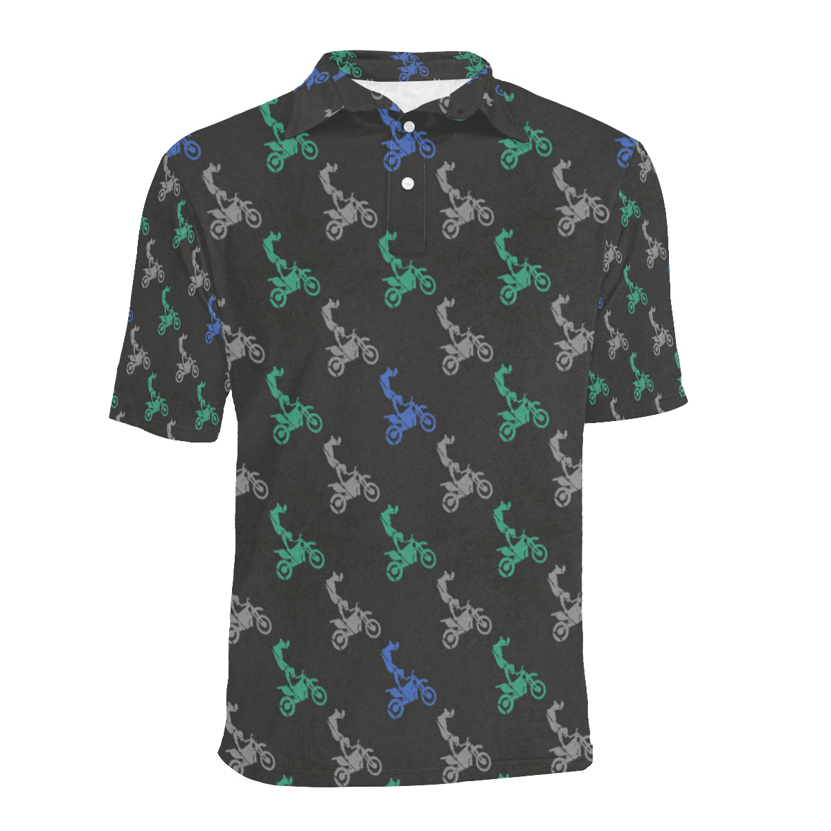 Motocross Pattern Print Design 02 Men Polo Shirt