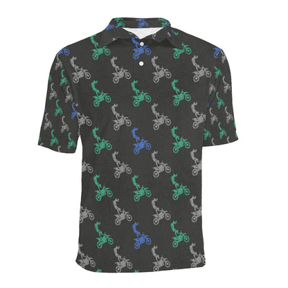 Motocross Pattern Print Design 02 Men Polo Shirt