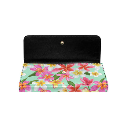 Plumeria Pattern Print Design PM014 Women's Trifold Wallet