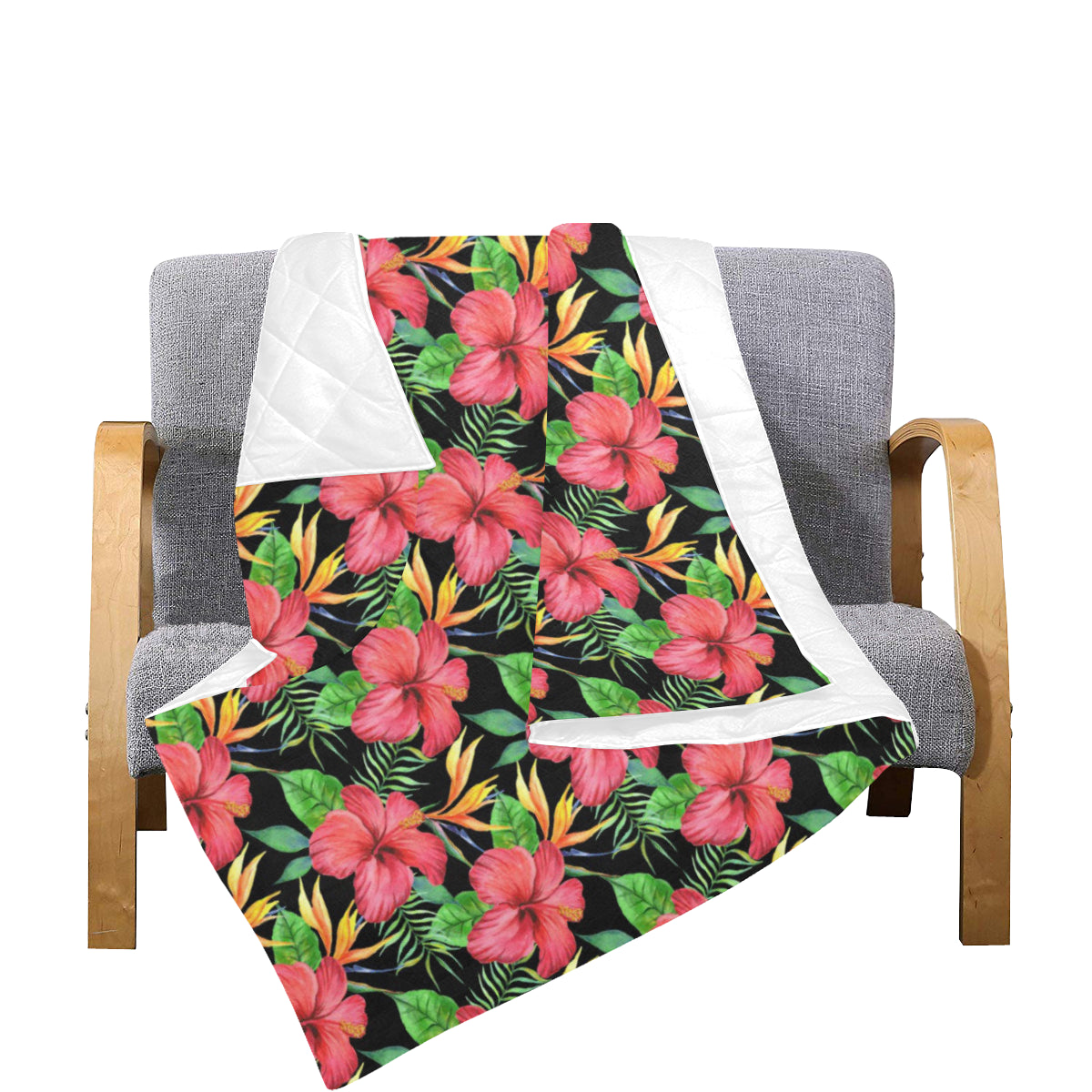 Red Hibiscus Pattern Print Design HB07 Premium Quilt