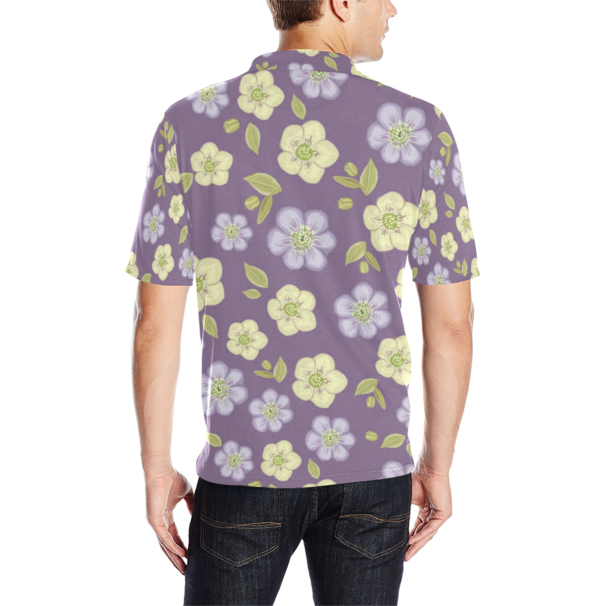 Anemone Pattern Print Design AM013 Men Polo Shirt