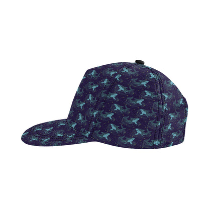 Shark Themed Print Snapback Cap