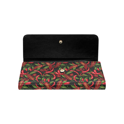 Chilli Pepper Pattern Print Design 02 Women's Trifold Wallet