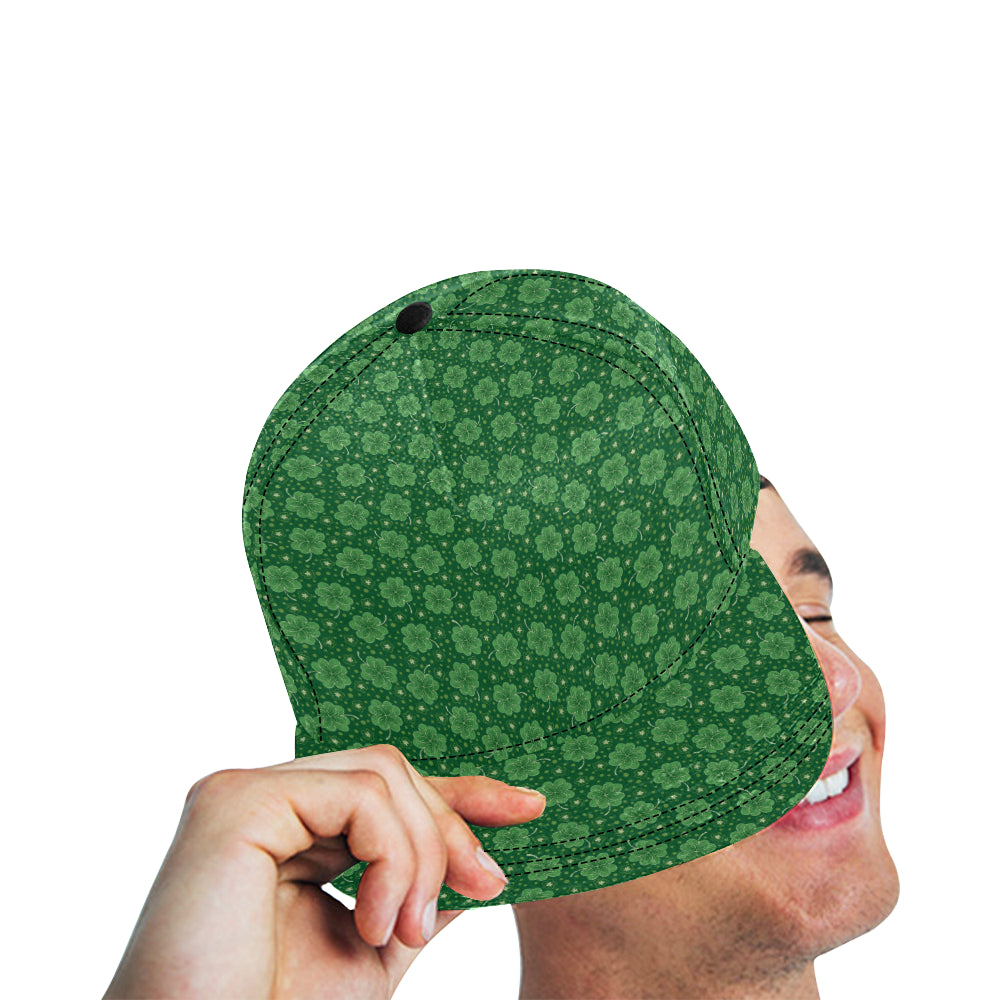 Shamrock Design Print Snapback Cap