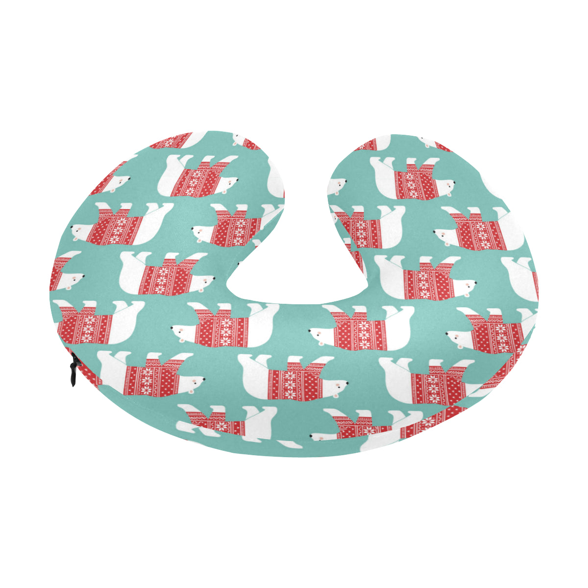 Polar Bear Pattern Print Design A04 U-Shaped Travel Neck Pillow
