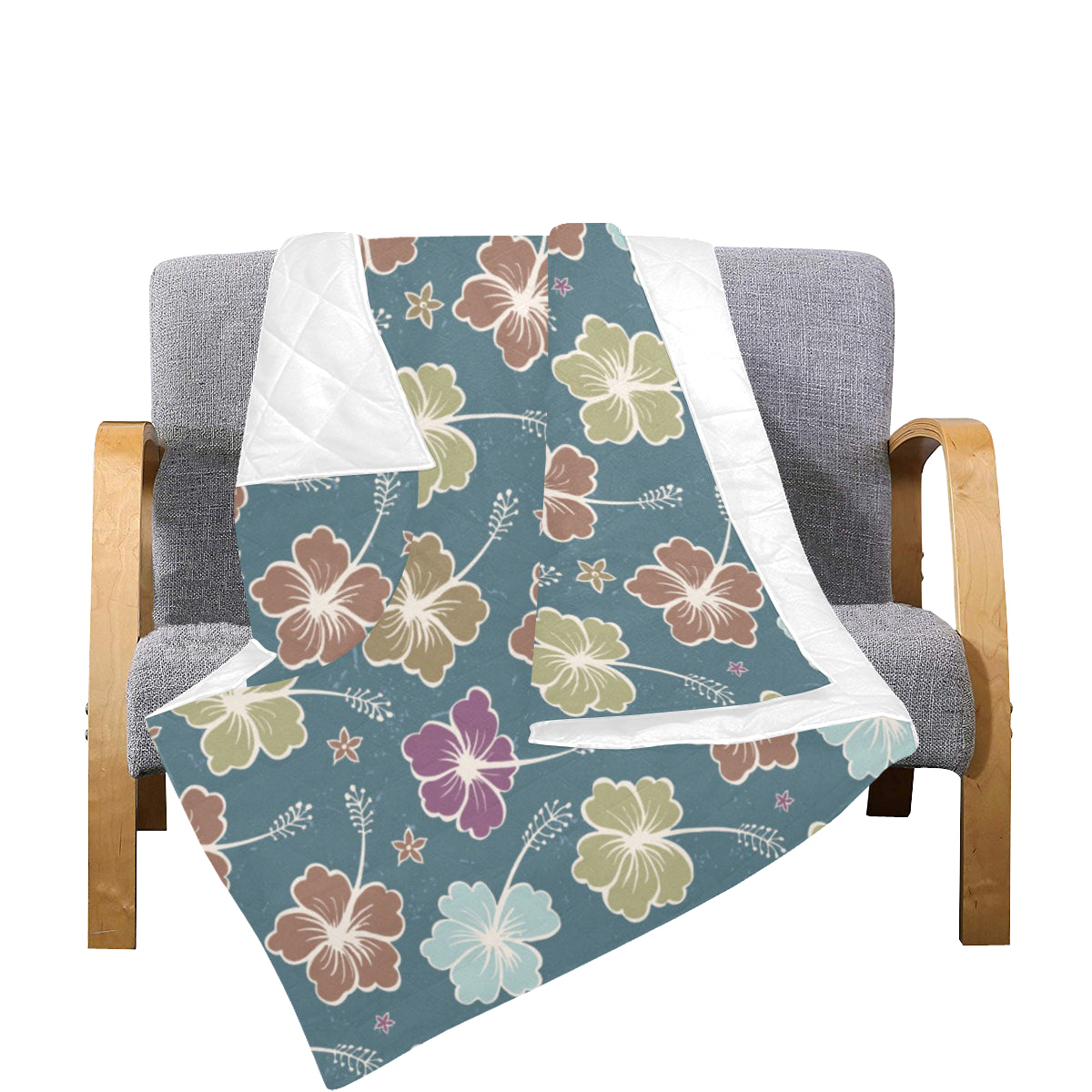 Hibiscus Pattern Print Design HB033 Premium Quilt