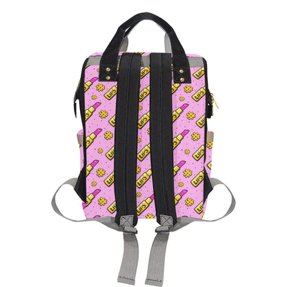 Lipstick Pattern Print Design LT03 Diaper Bag Backpack