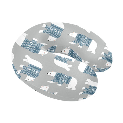 Polar Bear Pattern Print Design A03 U-Shaped Travel Neck Pillow