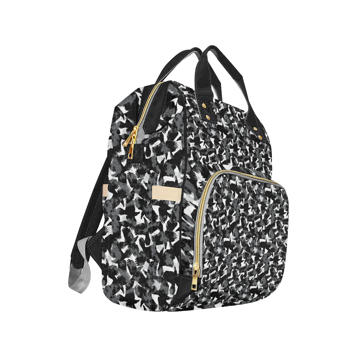 Crow Pattern Print Design 01 Diaper Bag Backpack