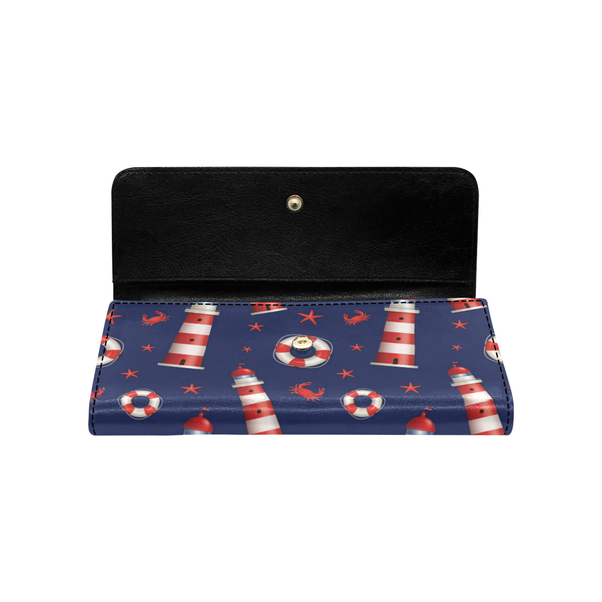 Nautical Pattern Print Design A03 Women's Trifold Wallet