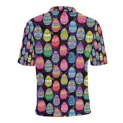 Easter Eggs Pattern Print Design RB08 Men Polo Shirt