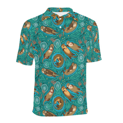 Sea Otter Pattern Print Design 01 Men Polo Shirt