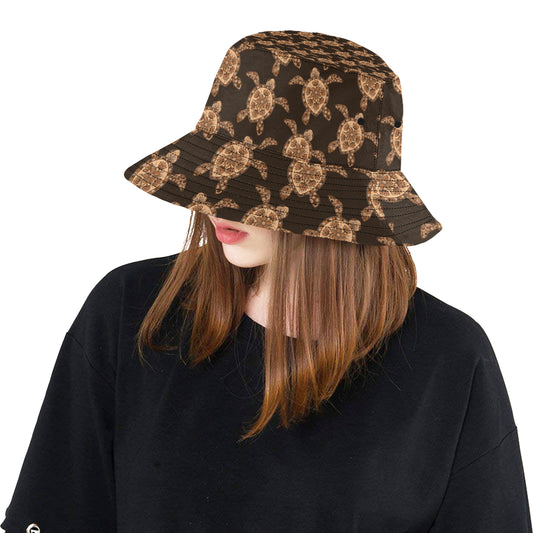 Tribal Sea Turtle Pattern Print Design T09 Unisex Bucket Hat