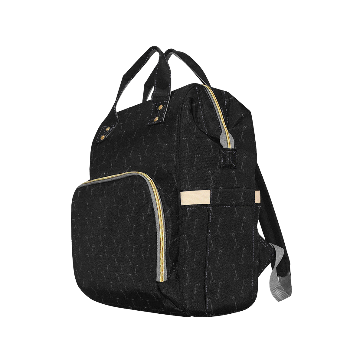 Black Cat Pattern Print Design 03 Diaper Bag Backpack