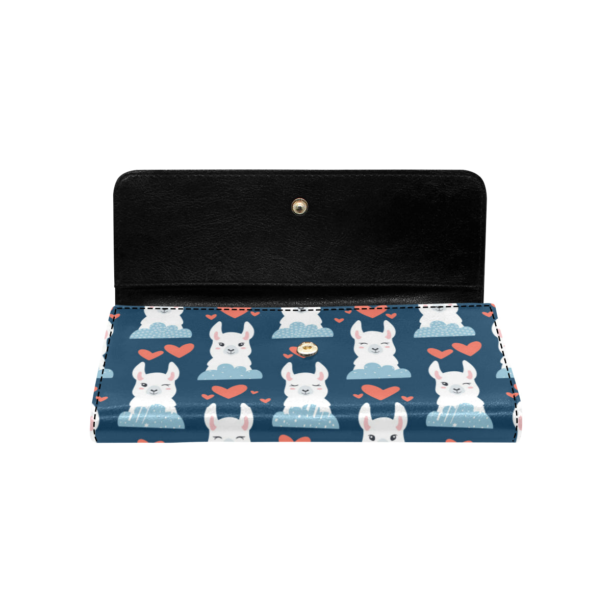 Alpaca Love Pattern Print Design 05 Women's Trifold Wallet