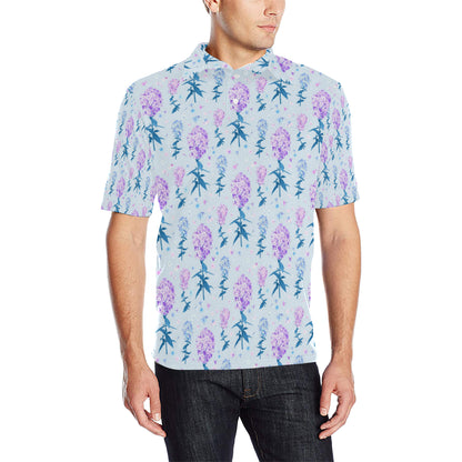 Lilac Pattern Print Design LI05 Men Polo Shirt