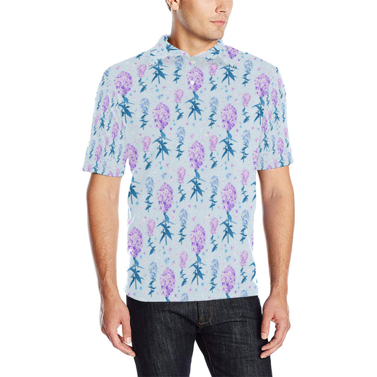 Lilac Pattern Print Design LI05 Men Polo Shirt
