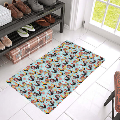 Rooster Themed Design Rubber Doormat