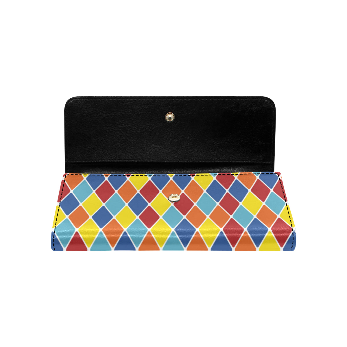 Harlequin Pattern Print Design 01 Women's Trifold Wallet
