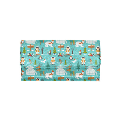 Eskimo Pattern Print Design 01 Women's Trifold Wallet
