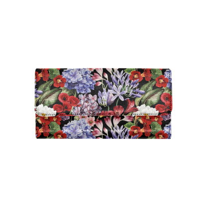 Summer Floral Pattern Print Design SF04 Women's Trifold Wallet