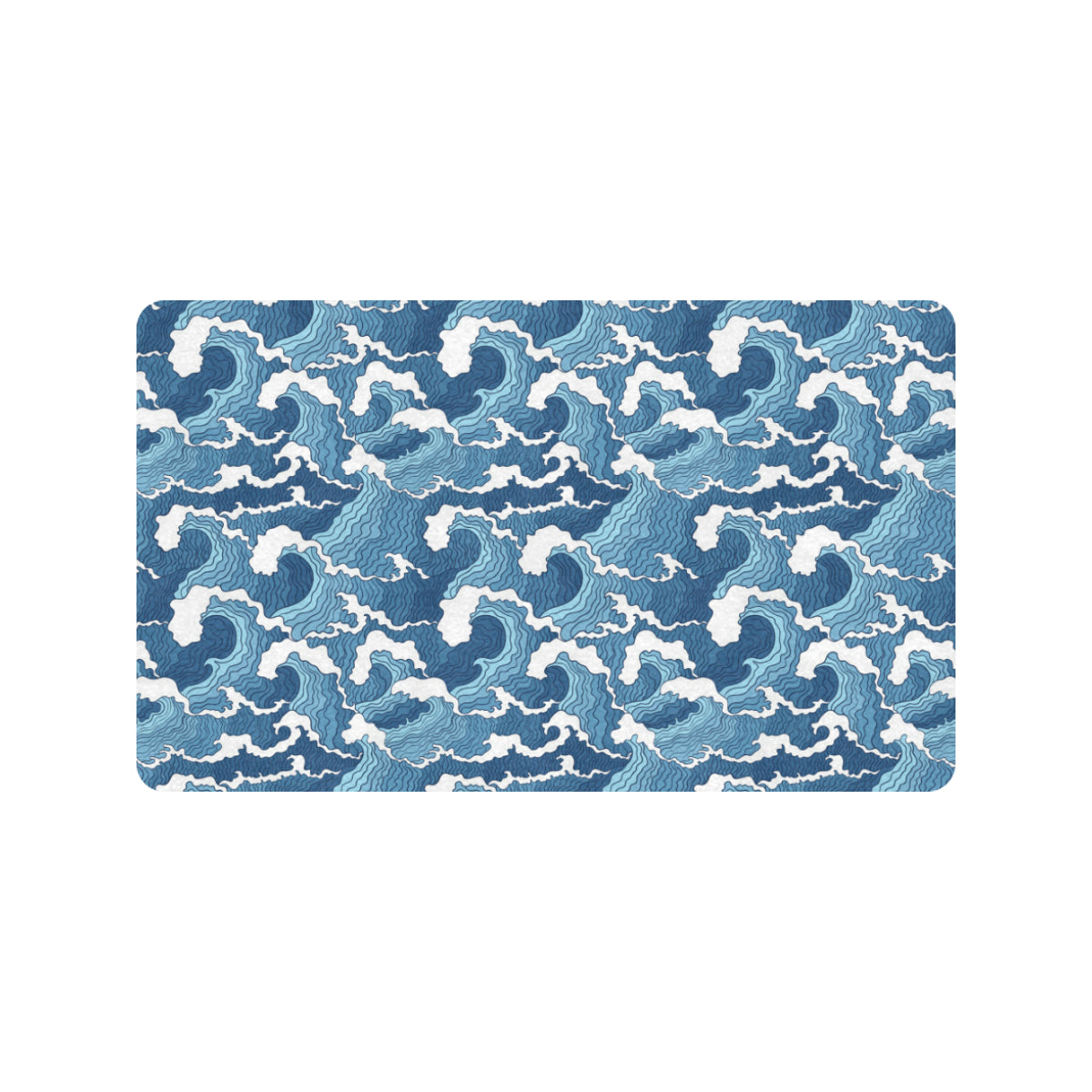 Wave Themed Pattern Print Rubber Doormat