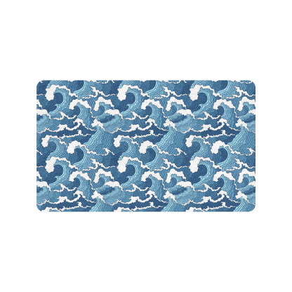 Wave Themed Pattern Print Rubber Doormat