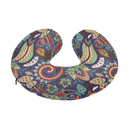 Paisley Boho Pattern Print Design A03 U-Shaped Travel Neck Pillow