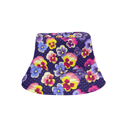 Pansy Pattern Print Design PS04 Unisex Bucket Hat