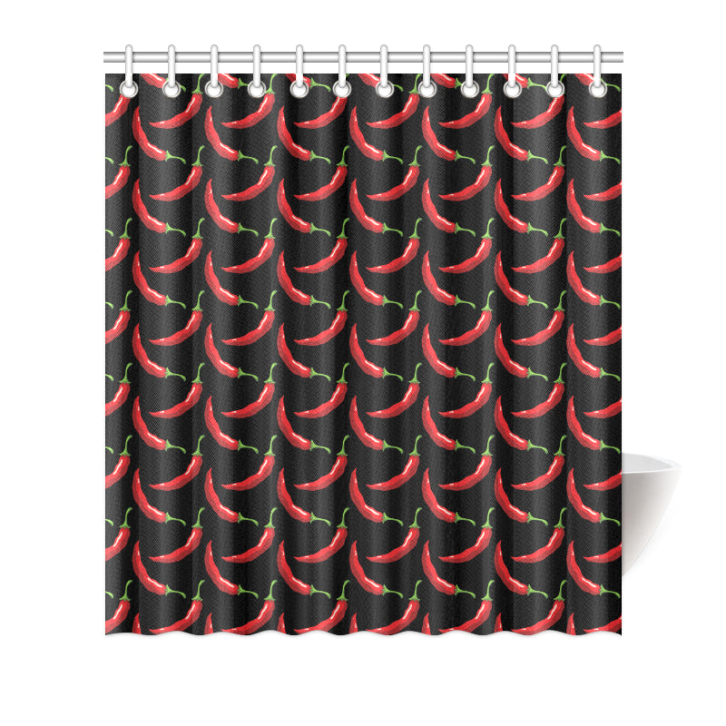 Chilli Pepper Pattern Print Design 01 Shower Curtain