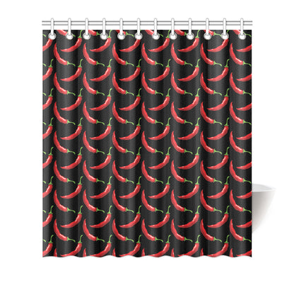 Chilli Pepper Pattern Print Design 01 Shower Curtain