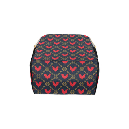 Rooster Pattern Print Design A02 Diaper Bag Backpack