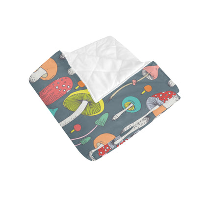 Mushroom Pattern Print Design A03 Premium Quilt