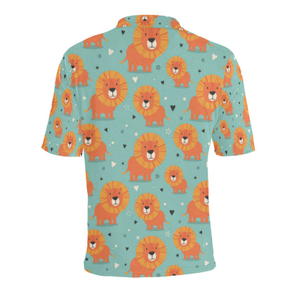 Lion Baby Pattern Print Design 03 Men Polo Shirt