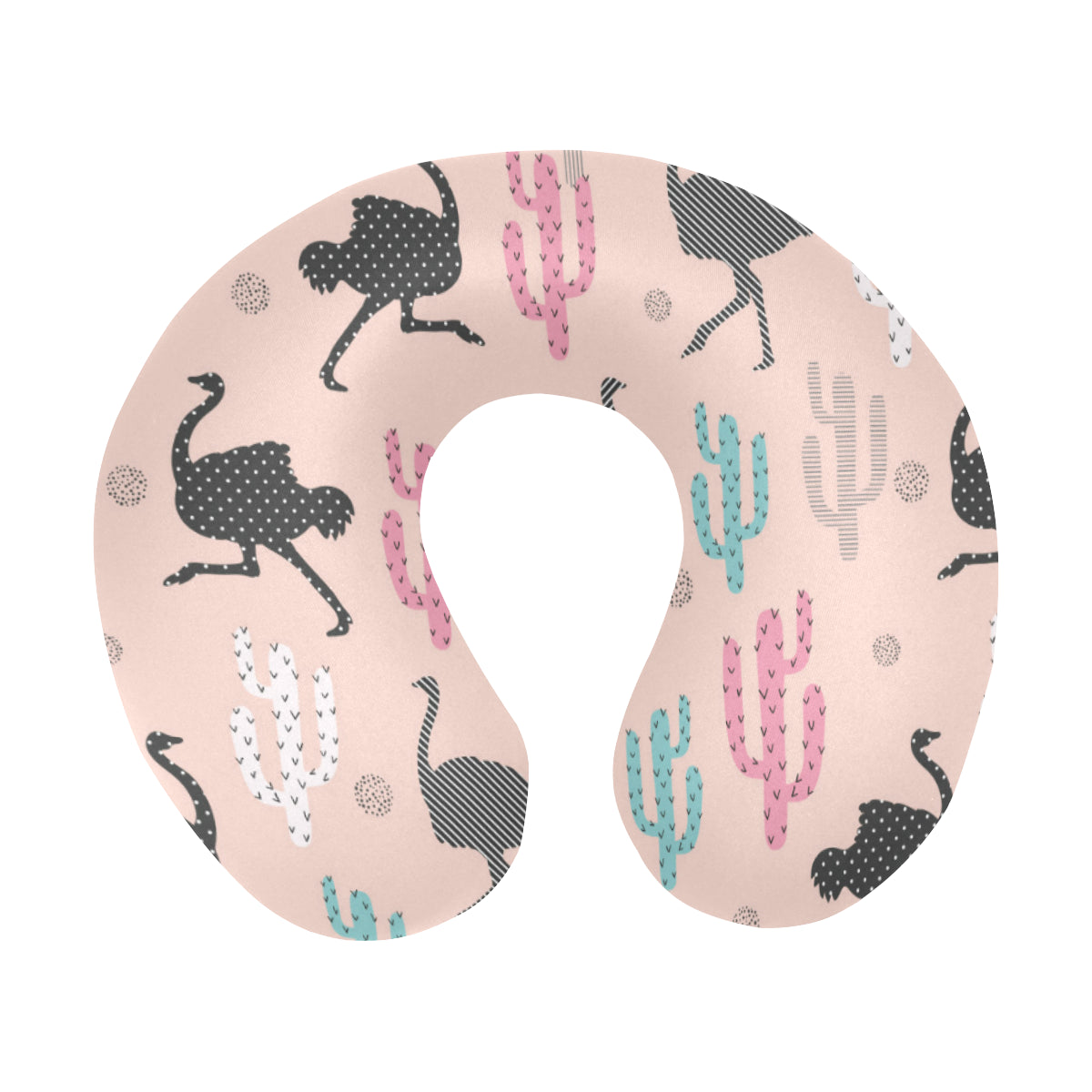 Ostrich Pattern Print Design 03 U-Shaped Travel Neck Pillow