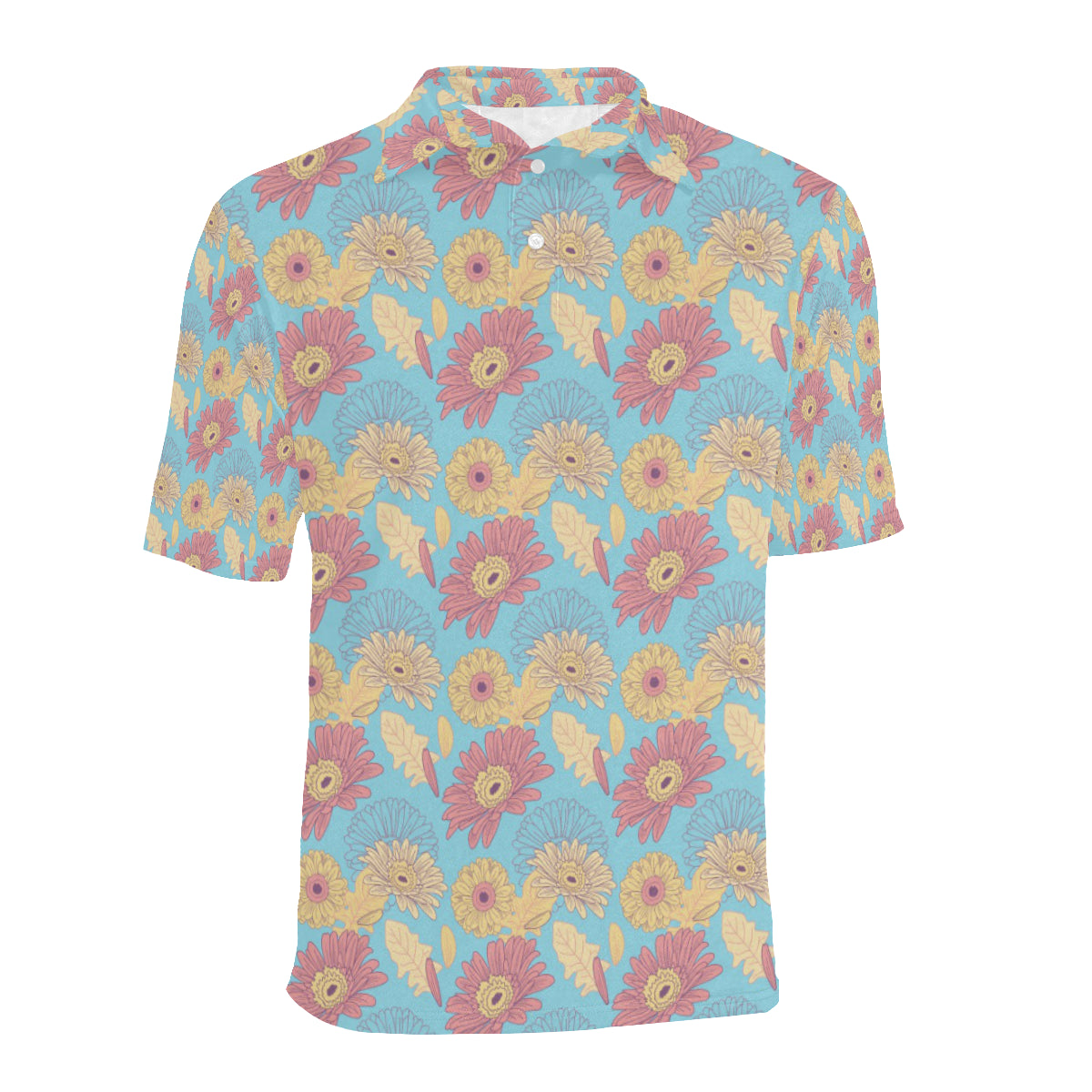 Gerberas Pattern Print Design GB04 Men Polo Shirt