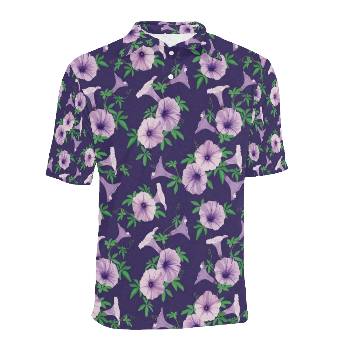 Morning Glory Pattern Print Design MG01 Men Polo Shirt